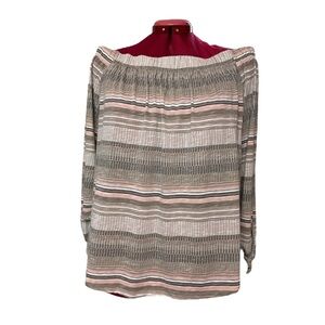 Point Zero off the shoulder stripe knit loose fitting top